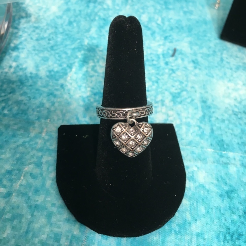Two Piece Pave’Heart Dangle Ring - Picture 6 of 6